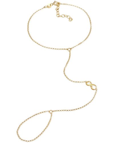 Elli Jewelry Armband handkette infinity 925 silber - Weiß