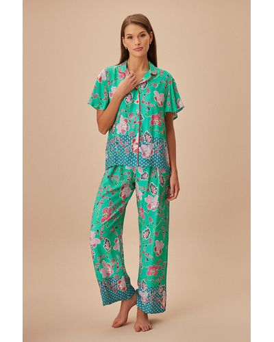 SUWEN Lareen maskulines pyjama-set - Grün
