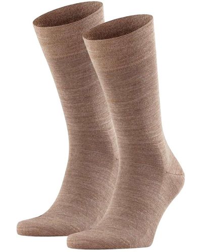 FALKE Socken 2er pack sensitiv berlin, kurzstrumpf, komfortbund, uni - Braun
