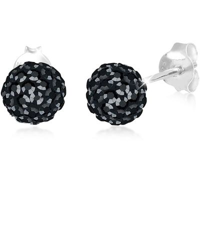 Elli Jewelry Ohrringe elegante kugel kristalle 925 silber - Schwarz
