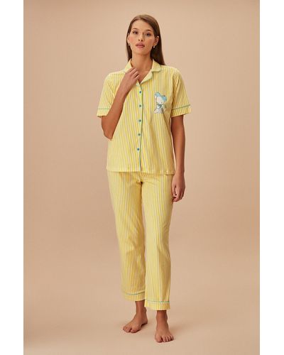 SUWEN Lulusu maskulines pyjama-set - Gelb