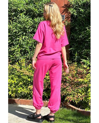 Trend Alaçatı Stili Trainingsanzug relaxed fit - Pink