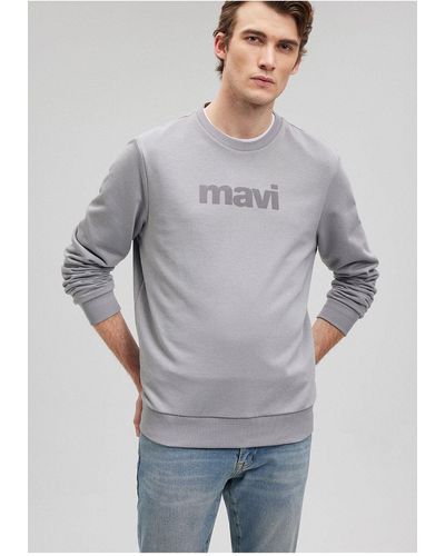 Mavi Es sweatshirt mit logo-print -70098 - Grau