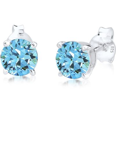 Elli Jewelry Ohrringe funkelnd kristalle 925 sterling silber - Blau