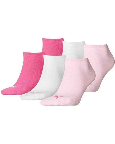 PUMA 6er-pack unisex sneakers-socken packi und , einfarbig - 35-38 - Pink