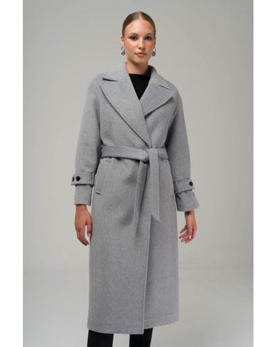 Olcay Übergroßer mantel mit niedrigen ärmeln und ärmelleiste mit druckknopfverschluss a.gray - Grau