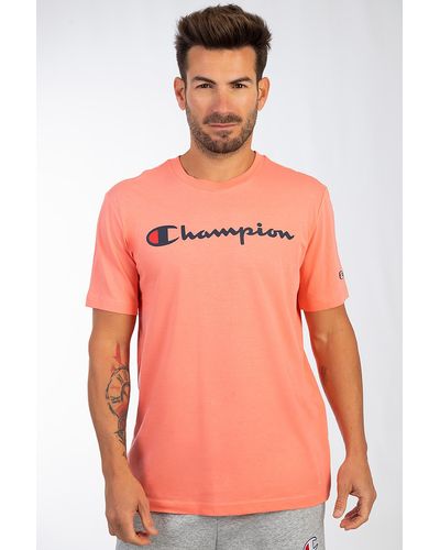 Champion T-shirt mit eckigem ausschnitt - Pink
