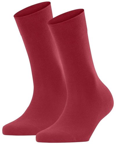 FALKE Socken 2er pack sensitive london, kurzsocken, einfarbig - Rot