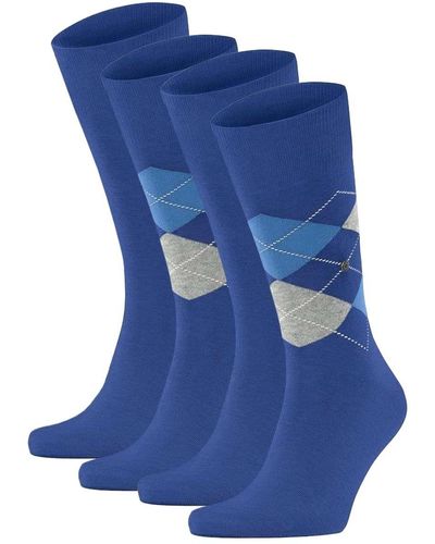 Burlington Socken everyday 4er pack rautenmuster, uni, einheitsgröße, 40-46 - Blau