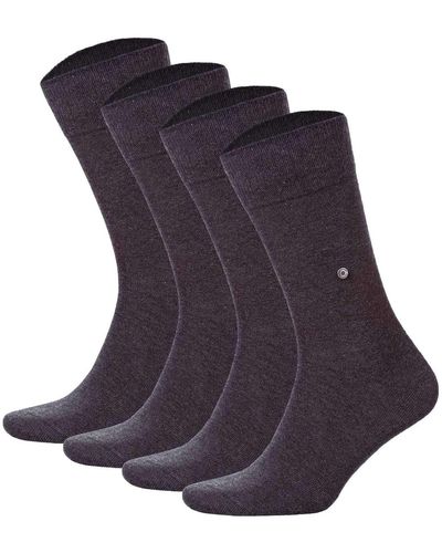 Burlington Socken everyday 4er pack baumwolle, uni, einheitsgröße, 40-46 - Blau