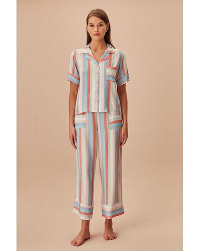 SUWEN Linepot – maskulines pyjama-set - Natur