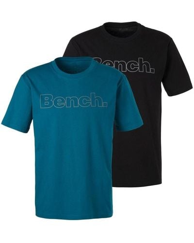 Bench . kurzarmshirt »homewear« - Blau