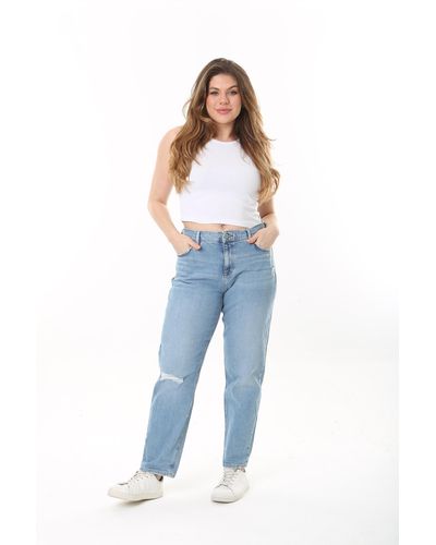 Şans Şans e 5-pocket-jeans mit hoher taille in großen größen - Blau
