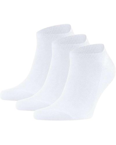 FALKE Socken 3er pack family sneaker, anti-rutsch-system, baumwollmischung, uni - Weiß