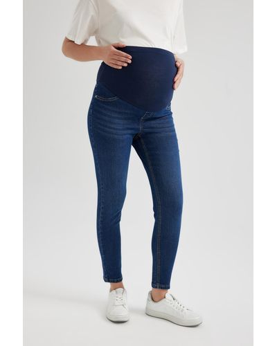 Defacto Skinny fit, extra enge passform, normale taille, extra schmales bein, umstandshose - Blau