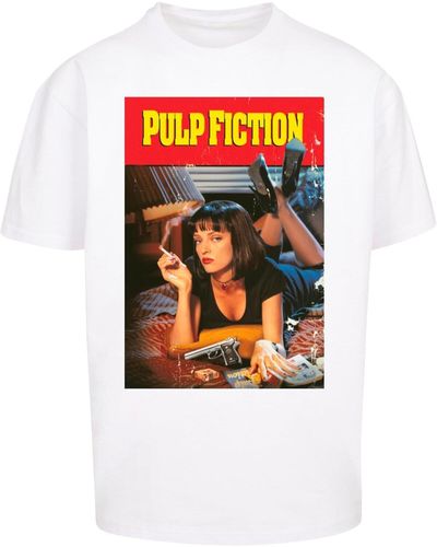 Merchcode Pulp fiction oversize-t-shirt poster design - Weiß