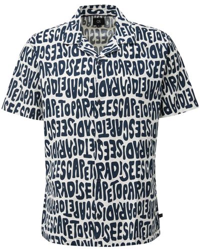 Qs By S.oliver Kurzarmhemd mit all-over-print - Blau