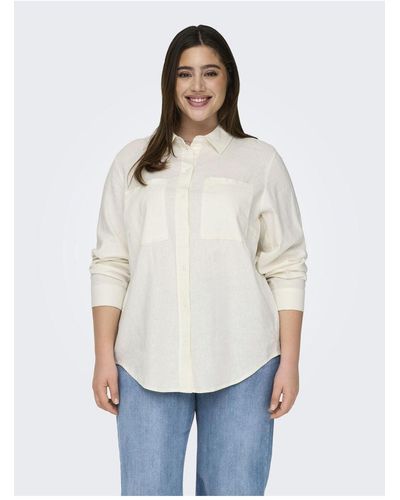 Only Carmakoma Hemd locker geschnittenes hemdkragen curve hemd - Weiß