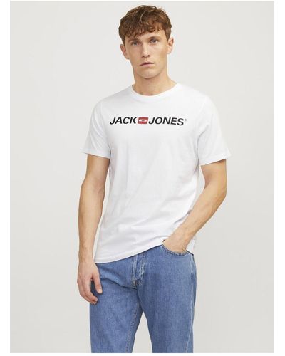 Jack & Jones Jack&jones t-shirt, 3er pack jjecorp logo tee crew neck, logo-print, baumwolle - Blau