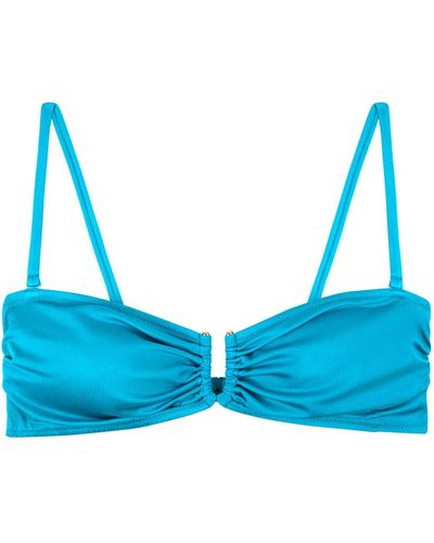 SUWEN Trägerloses bikinioberteil mit metall-accessoires - Blau
