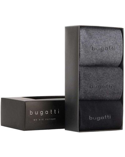 Bugatti Socken, 3er pack basic geschenkbox - Schwarz