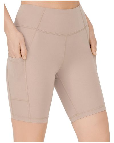 LOS OJOS Kompressor-biker-shorts mit hoher taille und doppelter tasche, kurze sport-tights in - Natur