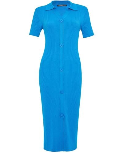Threadbare Kleid elma s/s button-down-kleid - Blau