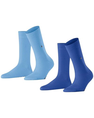 Burlington Socken 2er pack everyday kurzstrumpf, onesize, unifarben - Blau