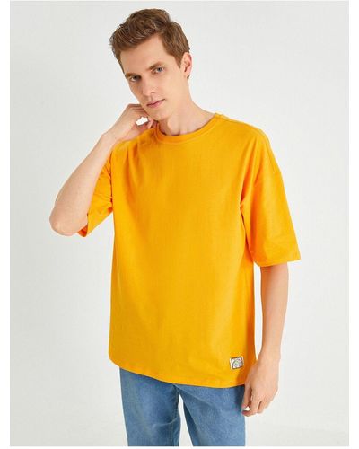 Koton Übergroßes basic-t-shirt - Orange