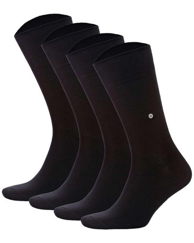 Burlington Socken everyday 4er pack baumwolle, uni, einheitsgröße, 40-46 - Schwarz