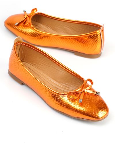 Capone Outfitters Hana trend bow ballerinas - Orange