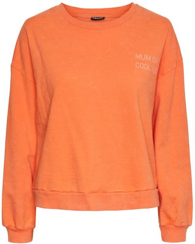Pieces Pcaly ls washed sweat fc bc - Orange