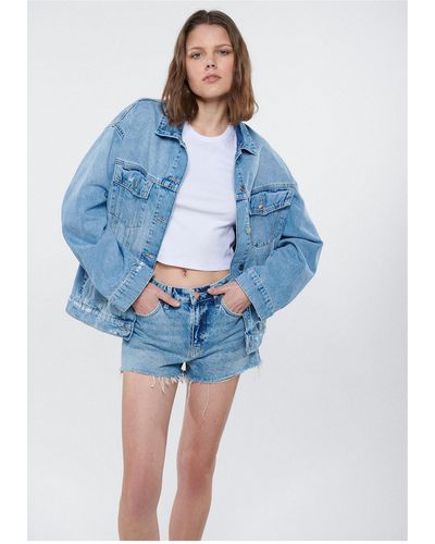 Mavi Luna 90s jeansjacke oversize / weiter schnitt-84455 - Blau
