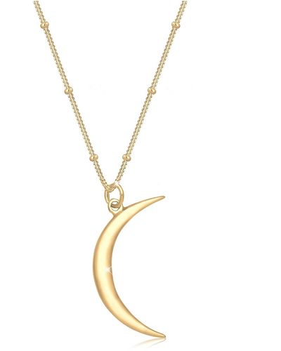 Elli Jewelry Halskette kugelkette halbmond astro anhänger 925er silber - Mettallic