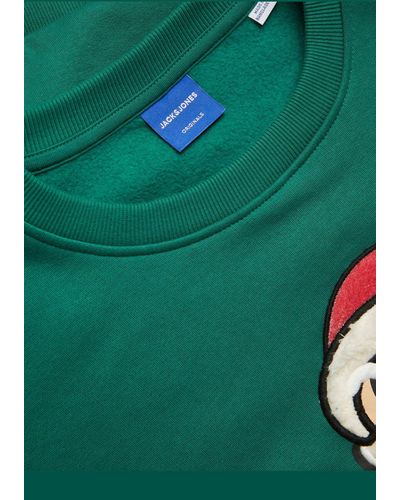 Jack & Jones Bedrucktes sweatshirt mit weihnachtsmotiv xmas - Grün