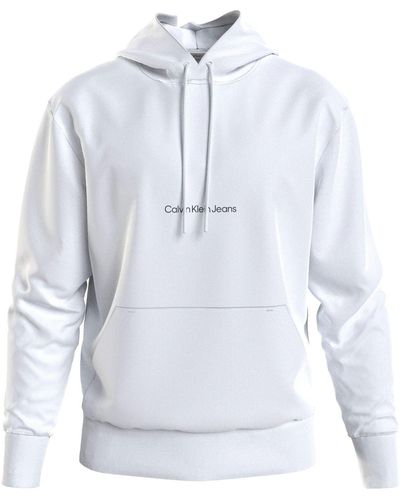 Calvin Klein Es sweatshirt mit markenlogo aus baumwolle, geeignet für den täglichen gebrauch j30j322894-faser - Weiß