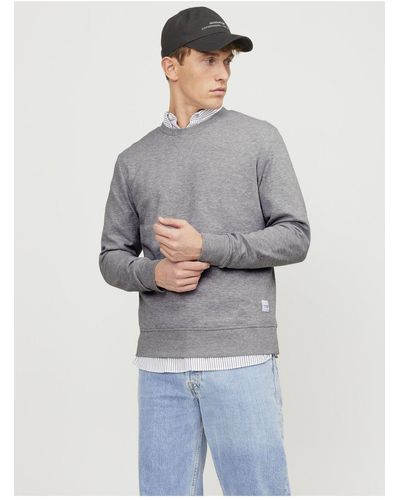 Jack & Jones Sweatshirt basic rundhalsausschnitt - Grau