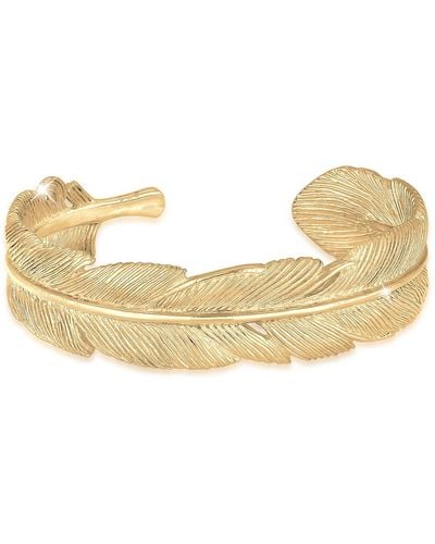 Elli Jewelry Armband armreif bangle feder boho 925 sterling silber - Natur