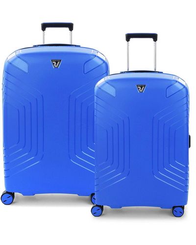 Roncato Ypsilon 4 rollen kofferset 2-teilig mit dehnfalte - Blau