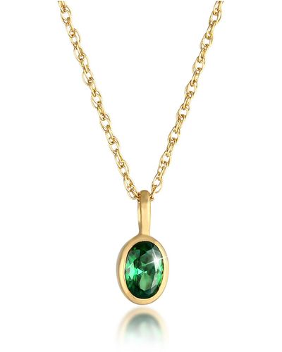 Elli Jewelry Halskette zirkonia schmuckstein smaragdgrün 925 silber - Mettallic