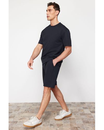 Trendyol Marineblaue shorts und bermudas mit normaler schnittform