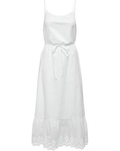 ONLY Kleid normal geschnitten rundhals midikleid - Weiß