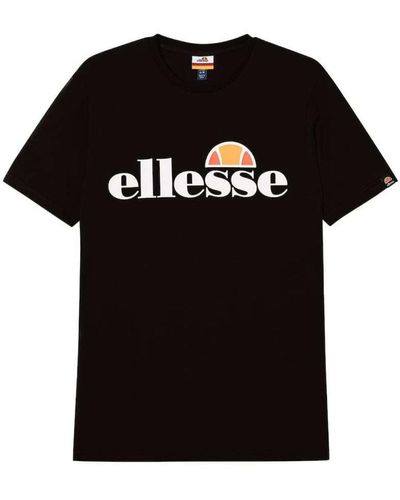Ellesse T-shirt sl prado tee kurzarm, crewneck, rundhals, logo-print - Schwarz