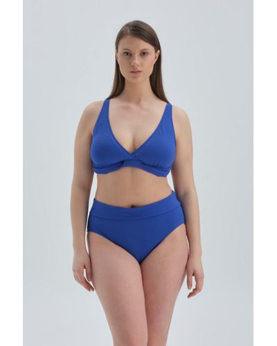 Dagi Sax recovery gefaltete bikinihose mit hoher taille - Blau
