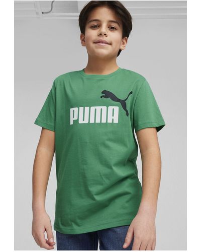 PUMA Essentials+ logo t-shirt – strukturiert und monochrom - Grün