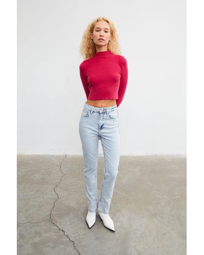 VATKALI Mom-jeans mit hohem bund - Rot