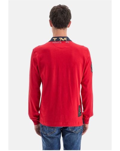 La Martina Shirt langarm-poloshirt regular fit wilber mit logo-detail - Rot