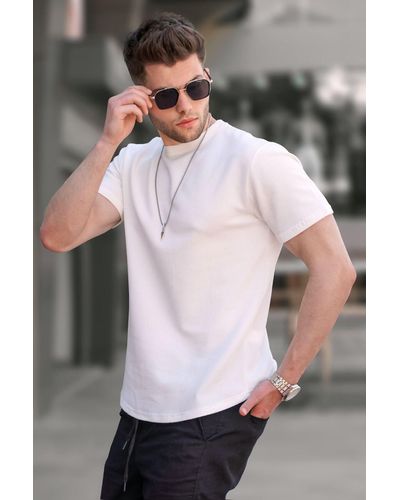 Madmext Basic-t-shirt aus farbenem waffelstoff - Mehrfarbig