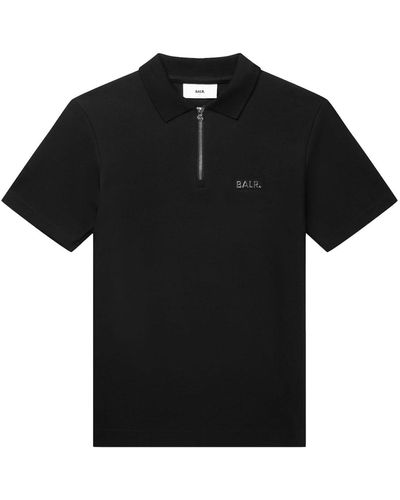 BALR . poloshirt q-series regular fit polo shirt, reißverschluss, logo-badge - Schwarz