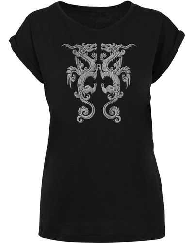 Merchcode Ladies anne stokes dragon mage t-shirt - Schwarz